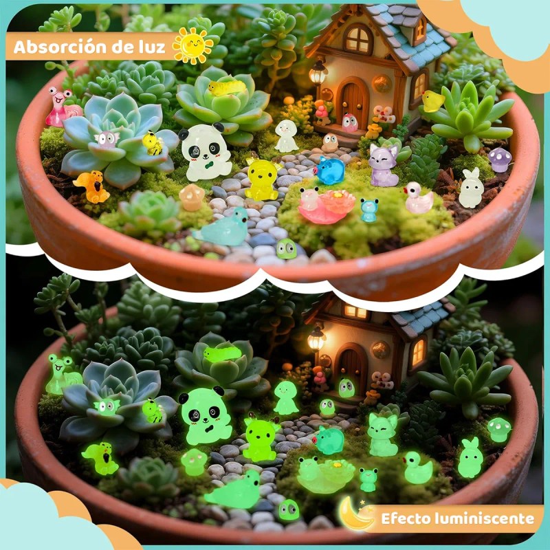 160 Mini Animales Figuras De Resina Brillan En La Oscuridad