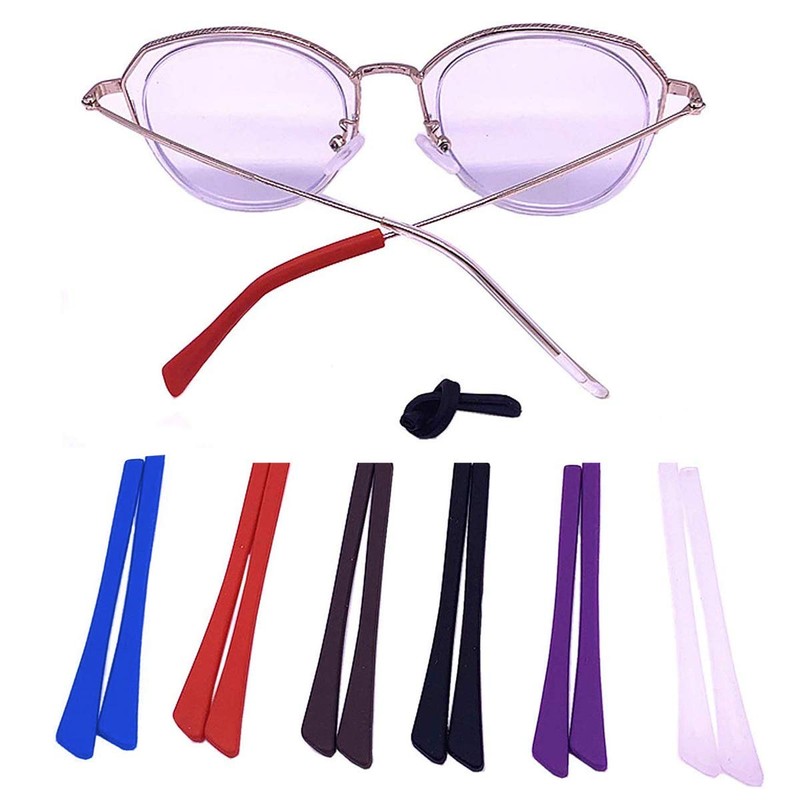 Glasses end caps, Black, blue, white, brown, purple, red