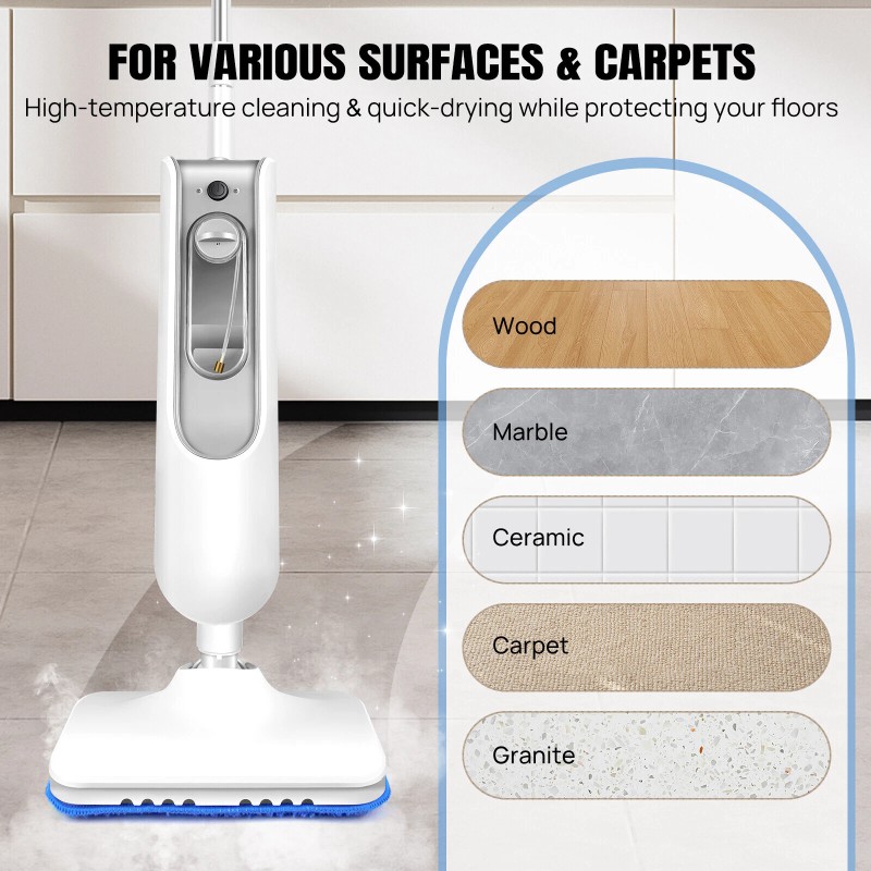 DAYPLUS 1500W Hot Steam Mop Cleaner Floor Carpet Window Washer
