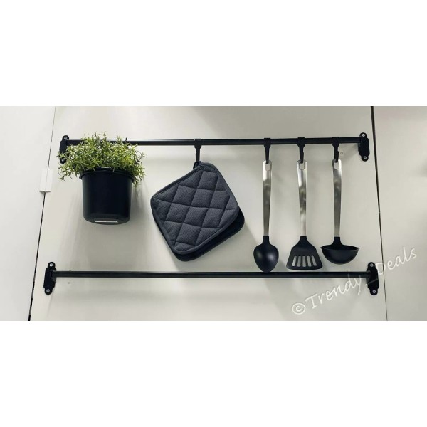 Ikea HULTARP Kitchen Bath Rail Rod Steel, Black 23 1/2"