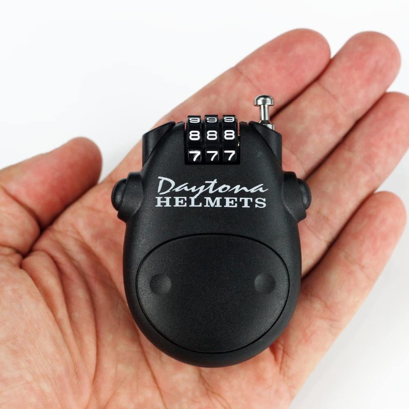 Daytona Helmets Motorcycle Helmet Lock - Retractable Cable Lock, Matte