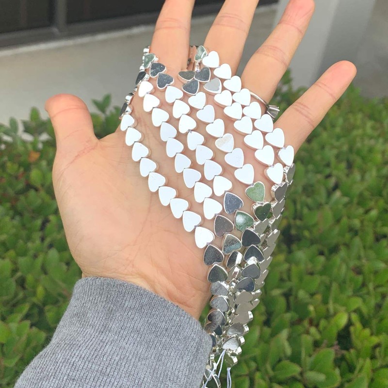 1 Strand Grade A Natural Hematite Silver Plated Gemstone 8mm