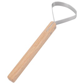 UNICRAFTALE Pelt Scraper Fleshing Tool for Hides Leather Making Tools Stainless Steel Scraper with Wood Handle Scraper Flesher Tanning for Taxidermy Skinning Fur Handling