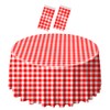 SietDESEO 2 Pack Red Gingham Tablecloth Round 84 x 84