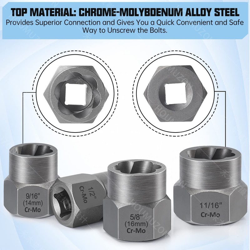 XEWEA 49PCS Screw & Bolt Extractor Set with Left Hand