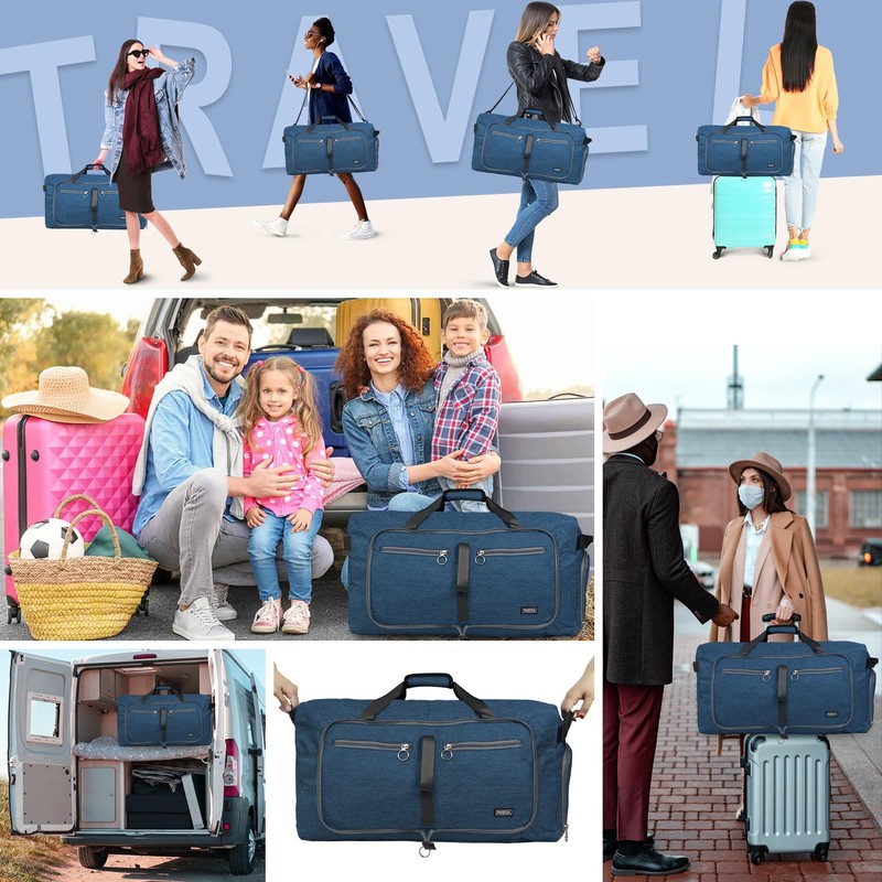 Fmeida Travel Duffel Bag 65L for Men Women Foldable Holdall