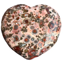 Steinfixx® - Large Gemstone Heart, Healing Stone, Lucky Stone, Chakra Stone, Pocket Stone, Massage Stone, Gift for Lovers (Leopard Jasper)