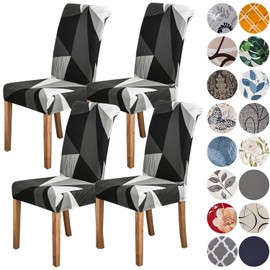 HZDHCLH Chair Covers for Dining Room Set of 4,Stretch Spandex Parsons Chair Slipcovers 4 Pack,Removable Washable Chair Protector for Kitchen,Diner,Party,Wedding