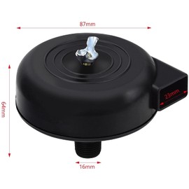 LOUIKAY Air Compressor Silencer 3/8 Inch 16 mm Male Thread Filter Compressor Replacement Intake Filter for Piston Compressor (Black)