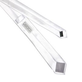 Ladeheid Classic Men's Tie, Shiny, Perfect for Office & Festivities, Various Colours, Ideal for Business Meetings, Weddings, Size 150 cm x 5 cm, TMS-5, White