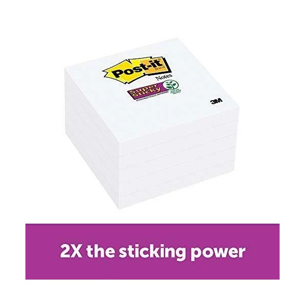 Post-it Super Sticky Notes, 2x Sticking Power, 3 x 3-Inches,