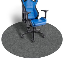 Floor Protection Mat | Office Chair Underlay | Gaming Office Chair Mats | 120 x 120 cm Round | Hard Floor | Improved Version - Large Non-Slip Multi-Purpose Chair Rug for Home