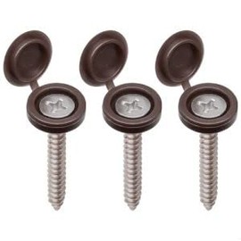 Glvaner M4 (80 pcs) Dark Brown Color Collated Screws Caps Hinged Screw Cover Caps with 20 PCs #8 x 1-1/4" (4.2 x 32mm) Flat Head Wood Screws Stainless Steel 304 (18-8) for TV or Furnitures
