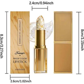 Barra de Labios con Láminas de Oro que Cambia de Color con la Temperatura, No Mancha los Vasos, Hidratación Duradera, Ideal para Diversos Looks de Maquillaje Cotidianos de las Mujeres, 3.5 g