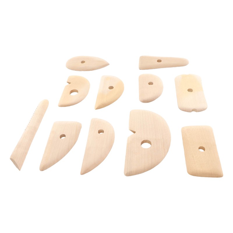 11pcs Pottery Trimming Tool Professional Wood Pottery Foot Shaper Tool