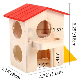 Hamster Hideout Small Animals Wooden House Funny Slide Exercise Toy for Mice Gerbil Rat Dwarf Hamster