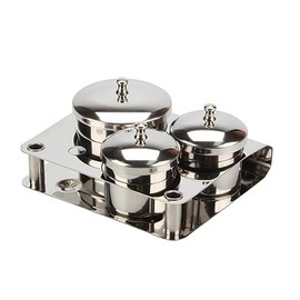 3 Pcs Stainless Steel Nail Art Equipment Cup Bowls, Acrylic Nail Liquid Container Dish Pot Liquid Powder Cup, Mini Nail Powder Holder Container with Lids Nail Art Equipment Tools