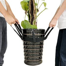 Kelendle Potted Plant Pot Mover Garden Lifting Tool 2 Person Moving Straps Plant Caddy Outdoor Indoor for Heavy Flower Pots Planters Trees Landscaping Avoid Back Strain with Planter Hooks Black