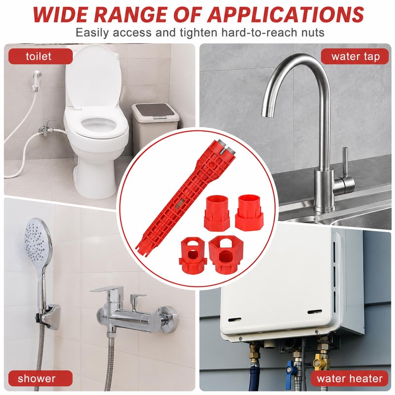 14-in-1 Multi-functional Wrench for Toilet, Kitchen Plumbing Installation and Repairs