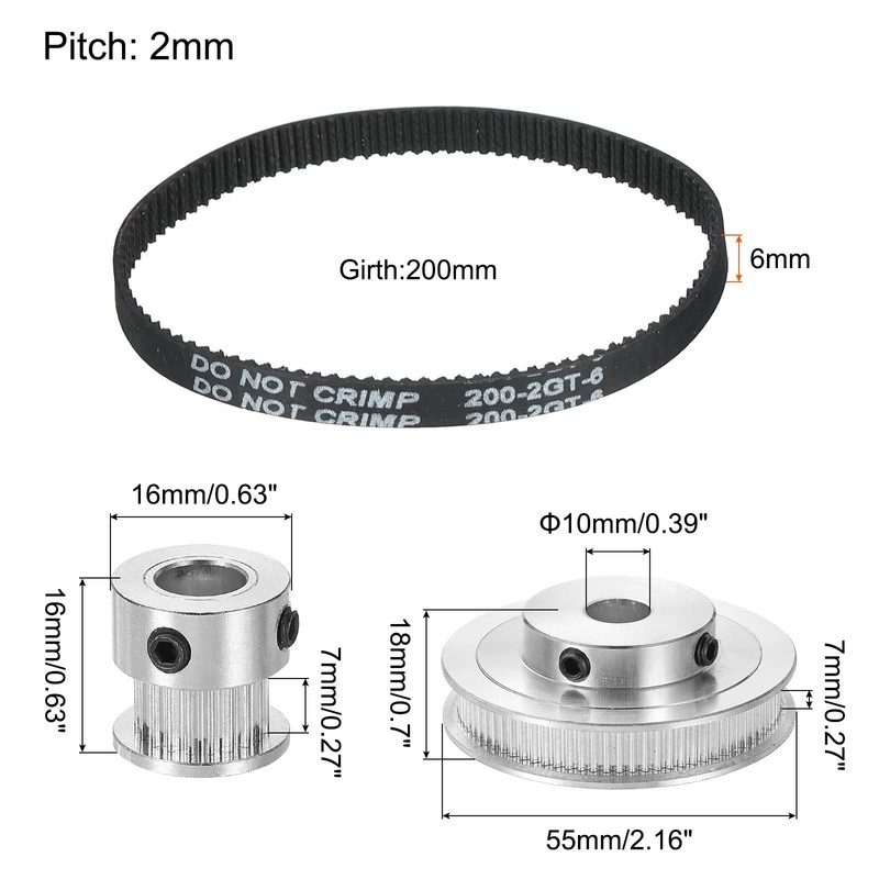 sourcing map Control Pulley 20 & 80 Teeth 8 mm