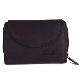 Chunkyrayan Genuine Leather Women's Purse, High-Quality, Vintage, RFID Protection, Includes Leather Keyring Leather, Brown Madrid