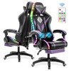 HOFFREE Gaming Chair with LED RGB Lights Massage Ergonomic Video