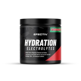 Efectiv Hydration Electrolytes Powder - 330g, 60 Servings - Vegan Electrolyte Powder with Key Minerals - Calcium, Magnesium, Potassium, Sodium - Zero Sugar Electrolytes Drinks (330g, Strawberry Kiwi)