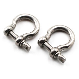 M10 D Ring Bow Shackles Heavy Duty With Pin For Bow Rigging,Anchor,Towing,Off Road Recovery-304 Stainless Steel 2PCS
