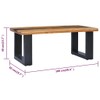 vidaXL Solid Teak Wood & Polyresin Coffee Table with Handmade