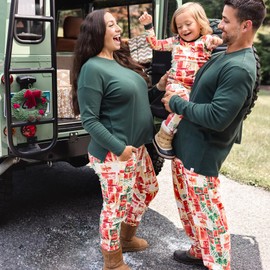 Burt's Bees Baby Family Matching Holiday Pajamas - Organic Cotton PJs for Infants, Toddlers, Kids, Men, and Women