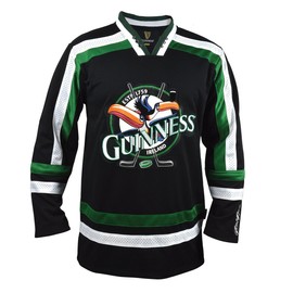 Guinness Toucan Black, Green and White Hockey Jersey, XXX-Large