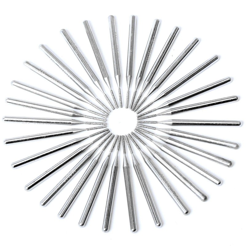 JINGLING 30 Pcs 1mm Diamond Drill Bits for Stone Ceramic