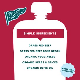 Serenity Kids 7+ Months Beef Pot Roast Bone Broth Puree Baby Food Pouches - BPA-Free Toddler Pouch w/Grass Fed Beef & Organic Veggies - Clean Label Project Purity Award Certified - 3.5 Oz, 12 Pack