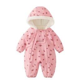 WYTbaby Baby Snowsuit Winter Hooded Snow Suit Thick Outfits Toddler Snowsuits for Baby Girls Boys 12-18 Months