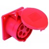 PCE CEE Mounting Box, Screwable, Straight, IP44, Red, 16A, 400V