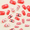 Christmas Press on Nails Square Medium Fake Nails Red False