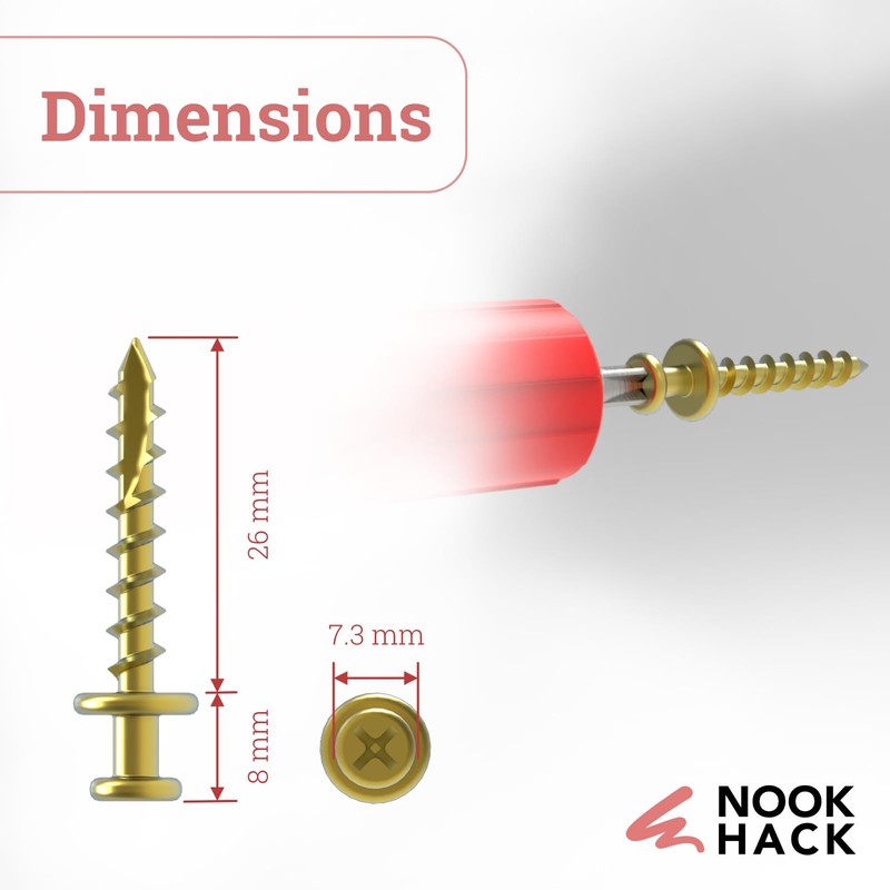Nook Hack Picture Hanging Screws | Simple - No Drilling