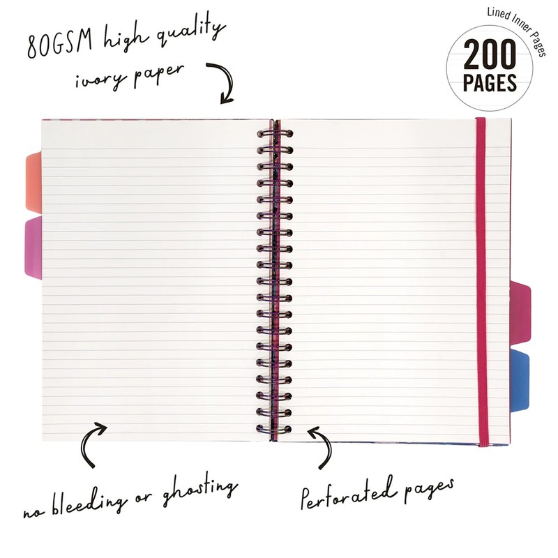 Pukka Pads Bloom B5 Hardcover Project Book, Floral Cover, 9496-BLM,