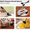 Dehouse 16-Piece Black Soup Spoons - Round Spoon, 7.3 Inch