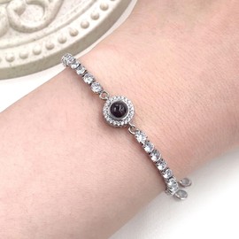 Oneress Fashion Projection Bracelets 3mm Round Cubic Zirconia Adjustable Slider Bolo Bracelets Best Friendship Jewelry Gifts for Women YA4750 (White 2pc)