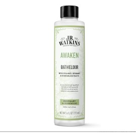 J.R. Watkins Awaken Bath Elixir, Liquid Bath Soak, Rosemary & Rosewood - NEW
