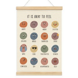 BIWSHA It Is Okay To Feel Poster Hanger Frame 16x24 Inch, Mental Health Classroom Must Haves for Teachers Wall Decor，Emotional Calming Corner Poster for Kids Room Playroom Nursery