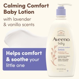Aveeno Baby Aveeno Baby Calming Comfort Moisturizing Body Lotion with Relaxing Lavender & Vanilla Scents, Non-Greasy Baby Lotion, Nourishing Prebiotic Oatmeal, Paraben- & Phthalate-Free, 18 fl. oz