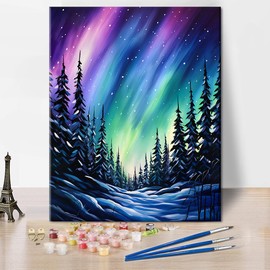 Colorful Starry Sky Paint by Numbers for Adults Van Gogh Adult Paint by Number Acrylic Paint Kits for Adults DIY Adult Paint by Number Kits on Canvas View Art Crafts for Home 16"x20"(Frameless)