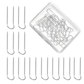 Lotsdonxia 50 Pcs Stainless Steel U-Shaped Sewing Pins Durable 23mm Double Pointed U-Pins for Precise Craftwork Quilting Fabric Sewing Craft Decoration DIY