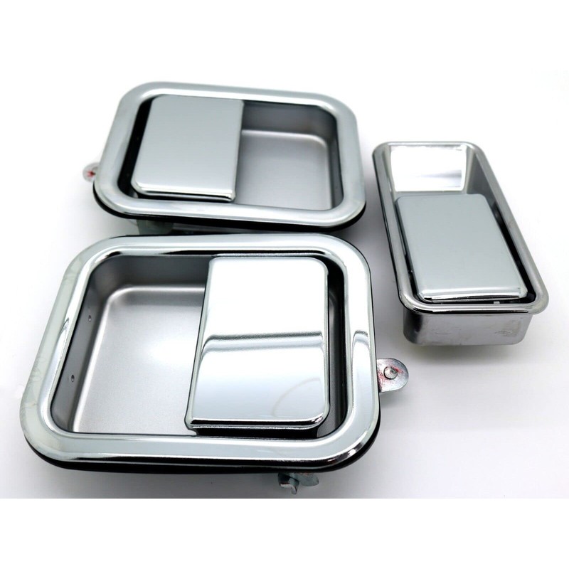 Chrome Outside Exterior Full Door Handles 3-PC Set Includes Driver