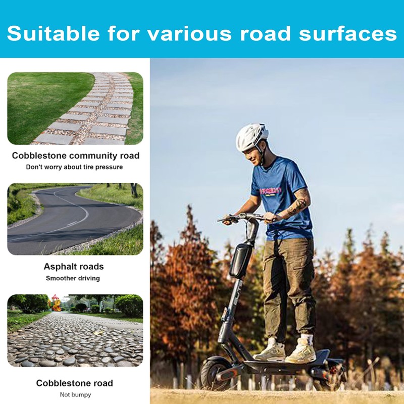 TOCBEUU 9.5x2.5-6.1 Solid Tires for Electric Scooter: Off-Road Replacement Wheels,