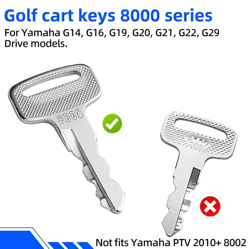 Mixopoly 4 Pack Ignition Keys, Golf Cart Keys Replacement for