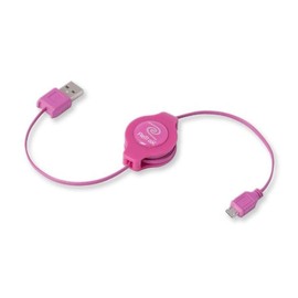 ReTrak Retractable Micro USB Cable, Pink (ETCABLEMICPK)