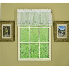 Today's Curtain Napa Embroidered Valance 14",White